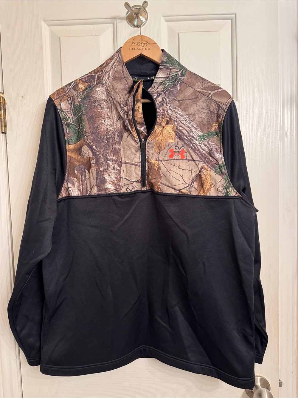 Under Armour Realtree Camo and Black Quarter-Zip Pullover